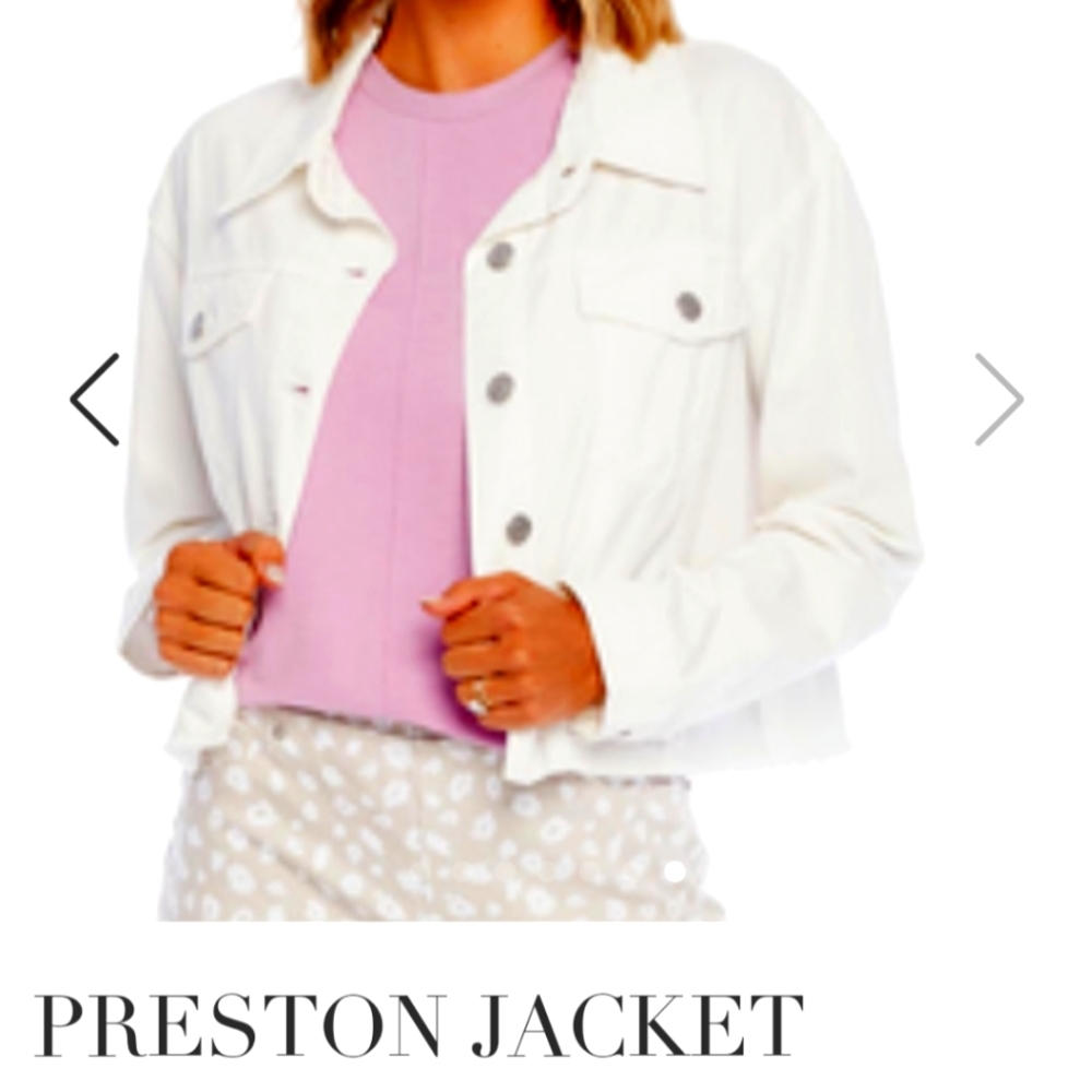 NWT Mud Pie White Denim Jacket - Size L